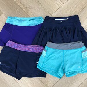 Athleta Girl 2 Work Out Skirts and 2 Work Out Shorts